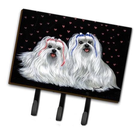 Carolines Treasures 6 x 2 x 9 in. Maltese Sweethearts Leash or Key Holder PPP3263TH68